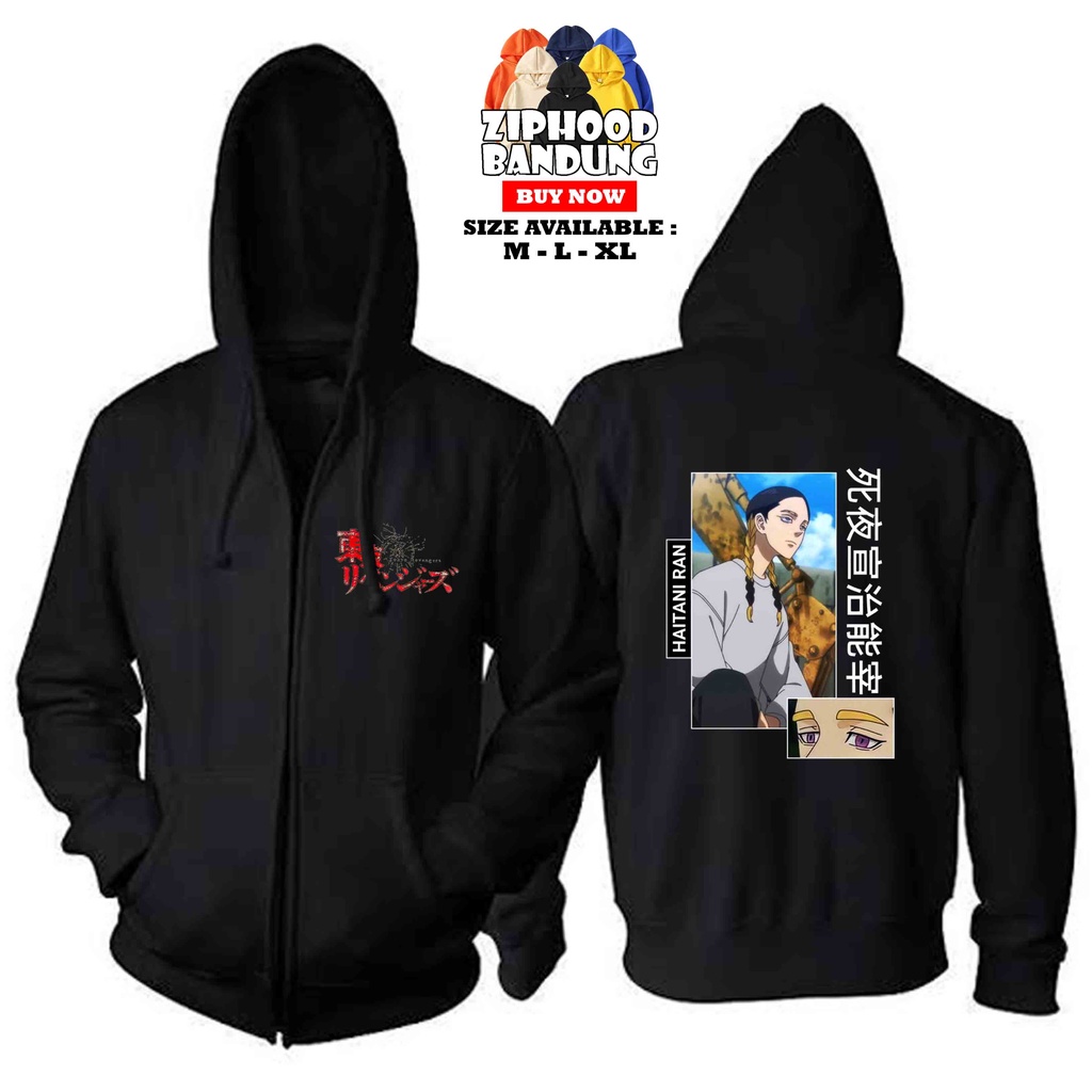 Jaket Zipper Hoodie Dewasa Haitani Ran - Kaos Anime Tokyo Revengers 703 - ZIPHOOD BANDUNG
