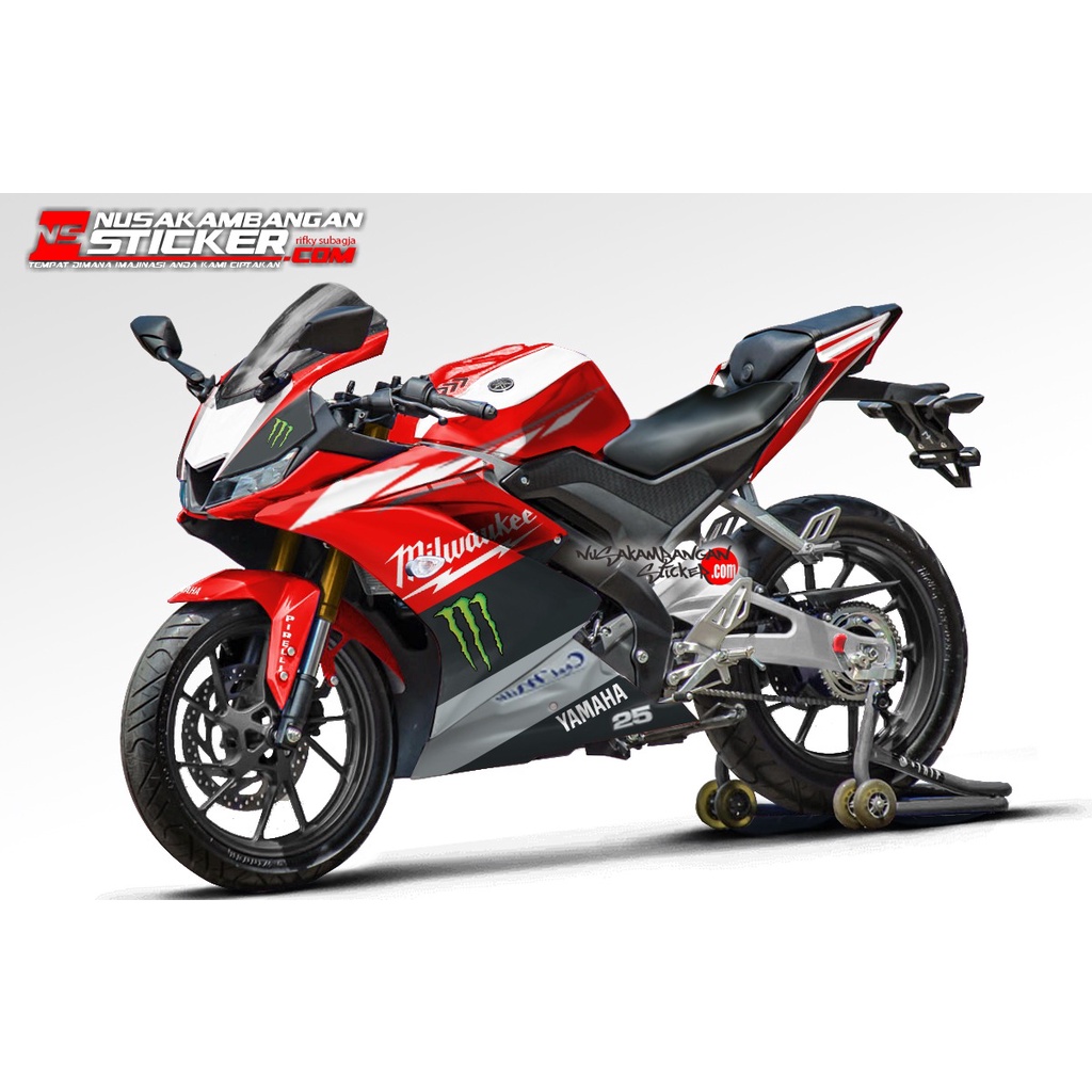 Stiker R15 V3 Monster Merah Putih