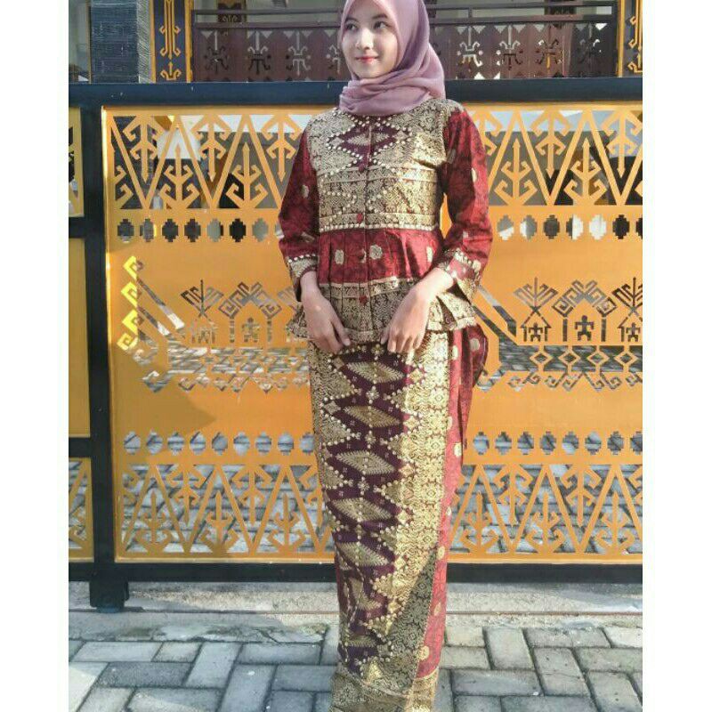 setelan wanita motif songket Palembang