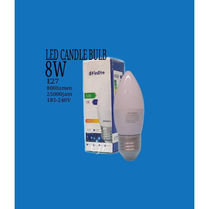 Lampu Jantung Candle LED 8w E27 Frost susu Warna Kuning flite bergaransi