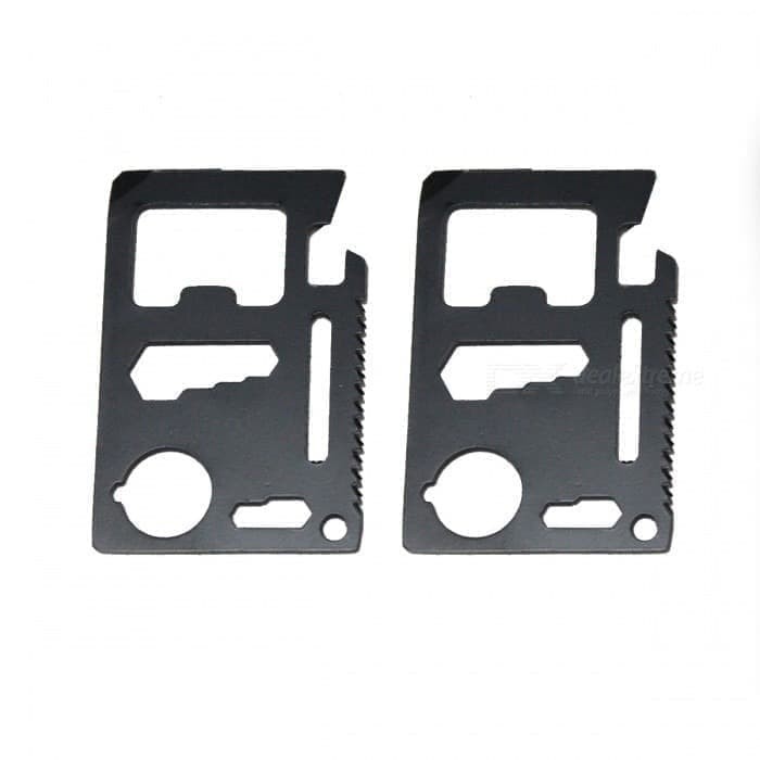 F74 Pisau Kartu Multifungsi Stainless 11 in 1 Survival Kit Tool Card