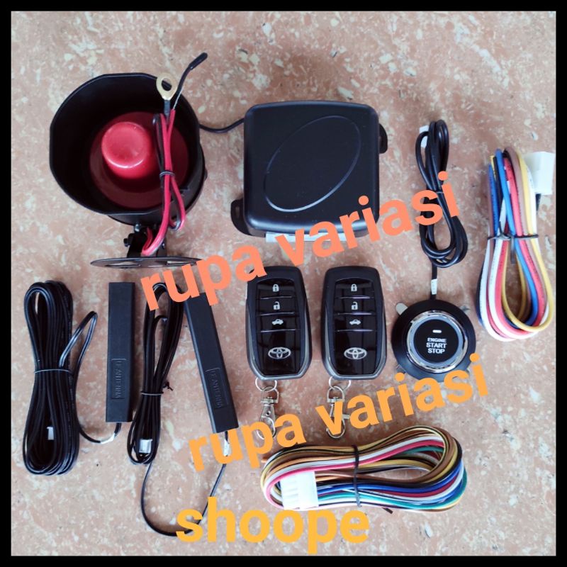 ENGINE STARTER MOBIL UNIVERSAL + alarm alaram model KUNCI remote TOYOTA all new fortuner vrz tombol starter mobil