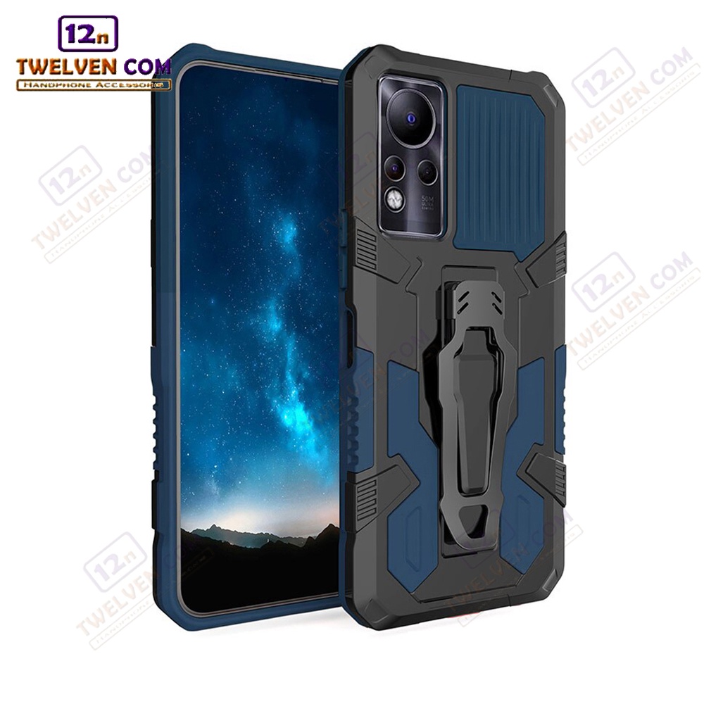 Case Shockproof Infinix Hot 9 / Hot 9 Play / Hot 10s / Hot 10 Play / Hot 11 / Hot 11s / Hot 11 Play / Hot 12 / Hot 12i /  Note 7 Lite / Note 10 Pro / Note 11 / Note 11 Pro / Smart 4 / Smart 5 / Smart 6 / Smart 6 HD - Armor Hardcase Stand Clip