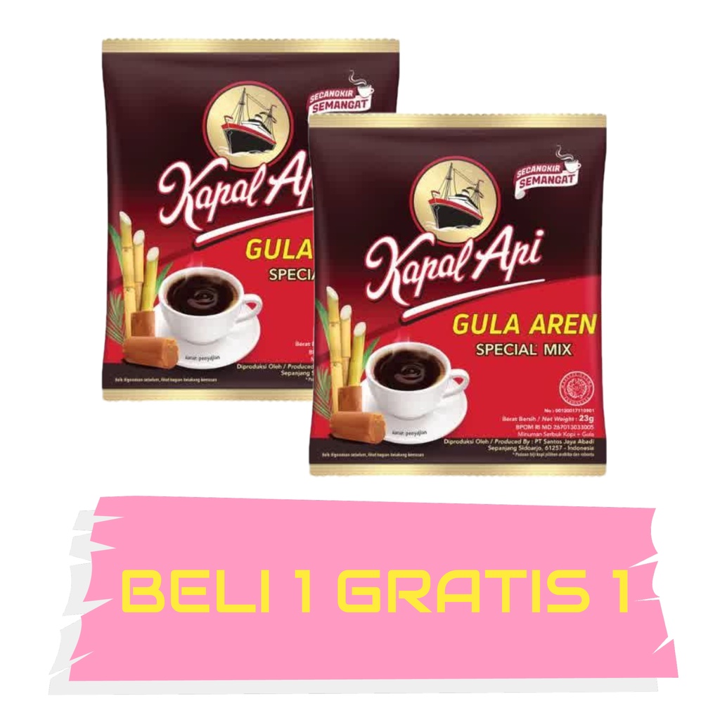 

TERLAMPAU MURAH..!!! KOPI KAPAL API SPESIAL MIX GULA AREN BELI 1 GRATIS 1