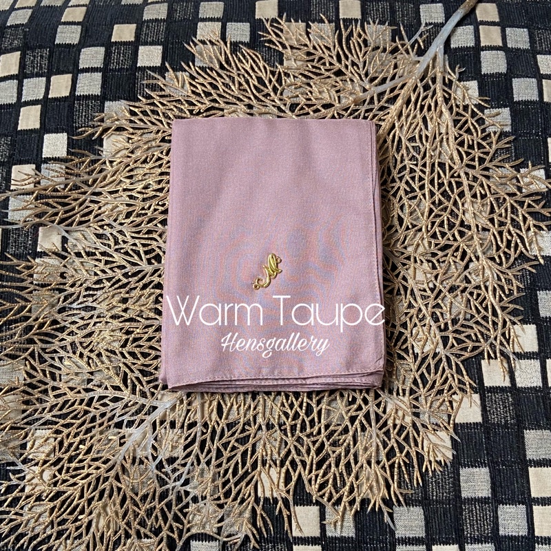 Part 1 Mylady Hijab Plain Voal Ultrafine by Myladyhijab dark mustard silver broken white optic white-WARM TAUPE