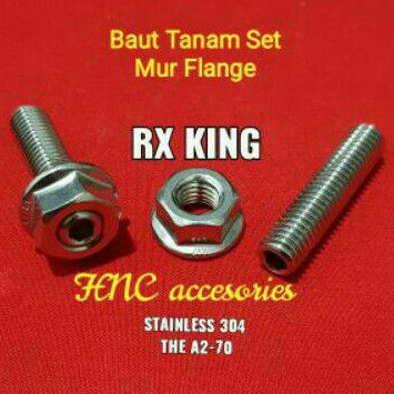 BAUT TANAM KNALPOT RX KING SET MUR FLANGE STAINLESS ASLI