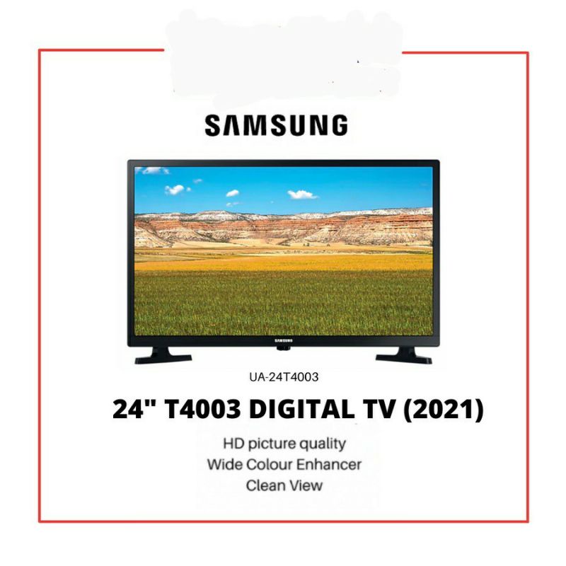 SAMSUNG LED TV 24 INCH - UA24T4003 DIGITAL TV NEW 2021 GARANSI RESMI SAMSUNG