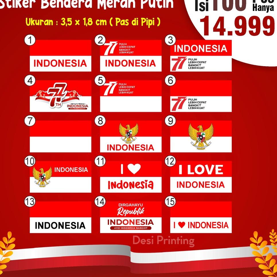 

︽ Stiker Pipi Bendera Merah Putih 1 Pcs (PREMIUM) NEW PRODUCT 3590 ♚