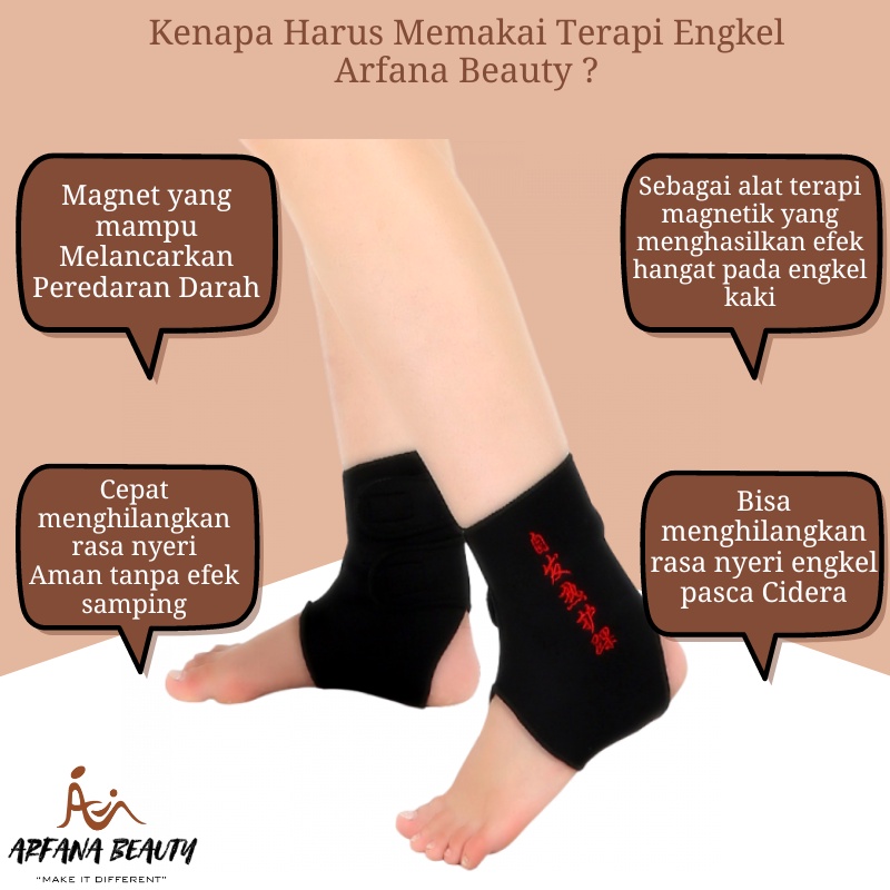 Deker Pergelangan Kaki Sabuk Terapi Alat Terapi Pemanas Engkel Ankle Magnetik Nyeri 2pcs (TANPA TULISAN CINA)