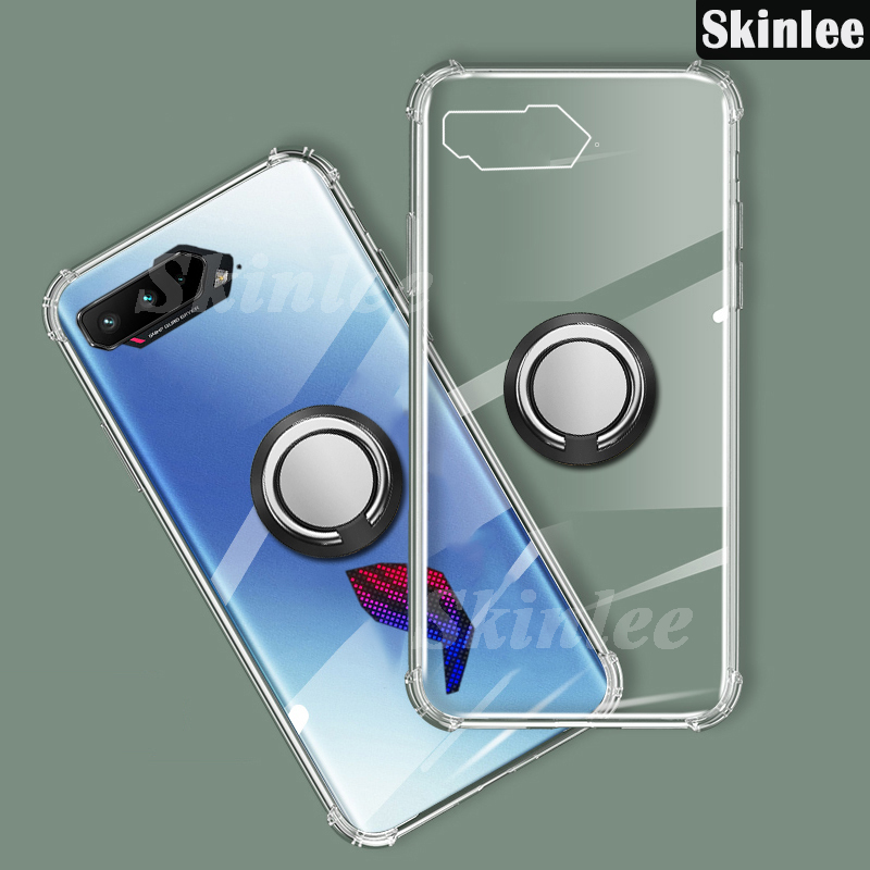 Skinlee Phone Casing Case Asus Rog 3 5 ultimate Clear Phone Case Holder Stand Casing Bracket Finger 