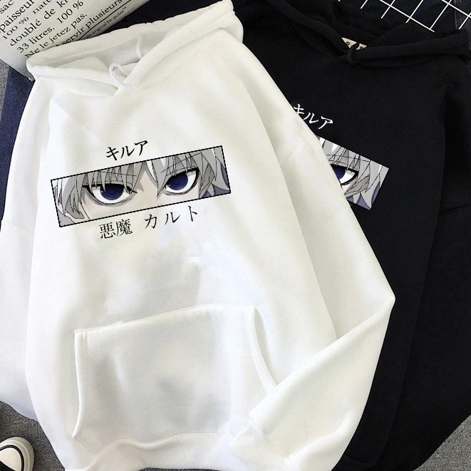 IvannaCollection Hoodie Oversize Wanita Hodie Anime Oversize Couple Sweater Oversize Couple Pasangan Eyes KILUA ZOLDYCK Sweater Hudie Wanita Jumbo