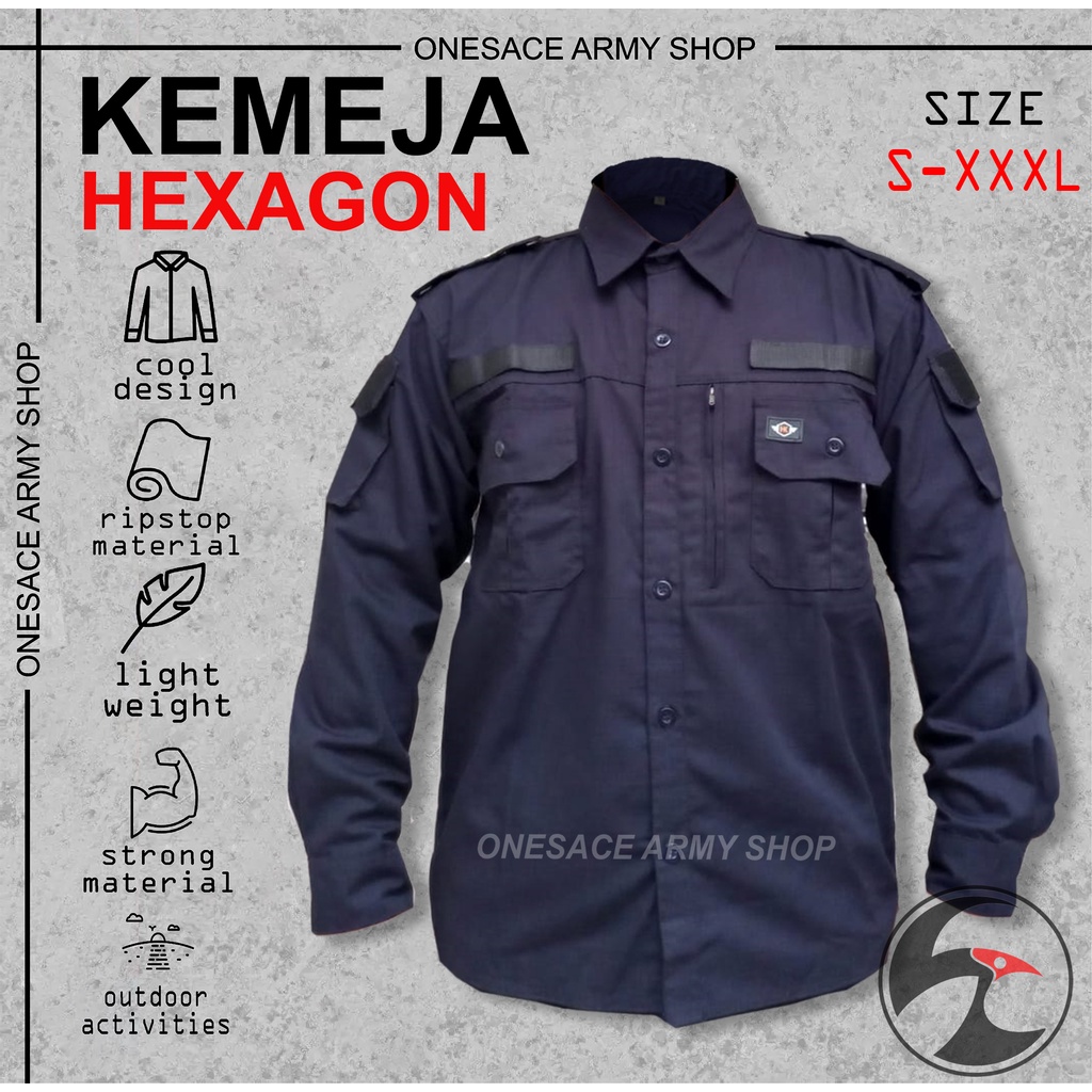 KEMEJA TACTICAL HEXAGON / KEMEJA PANJANG OUTDOOR / KEMEJA LAPANGAN