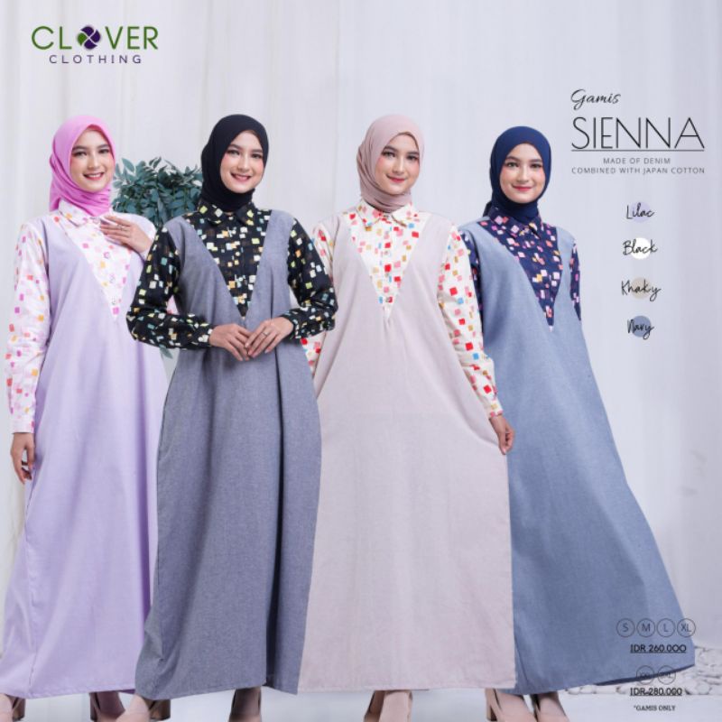Gamis Original Sienna by Cover Clothing|Gamis Polos Kombinasi Kotak|Gamis Adem|Baju Gamis|Gamis Busu