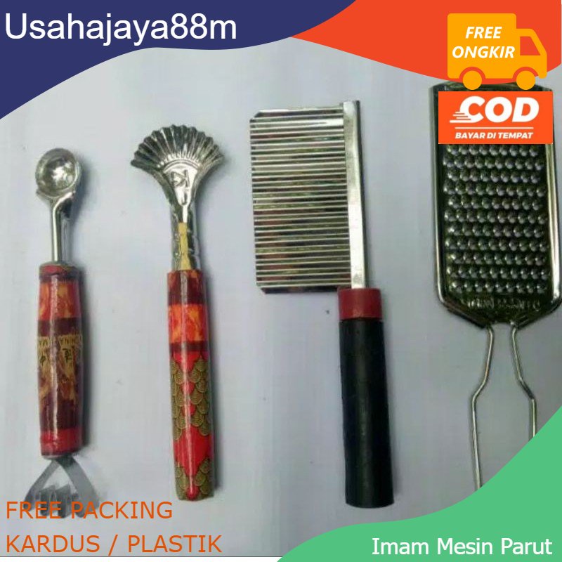 Alat Es Buah set alat es buah stainless lengkap 4 macem
