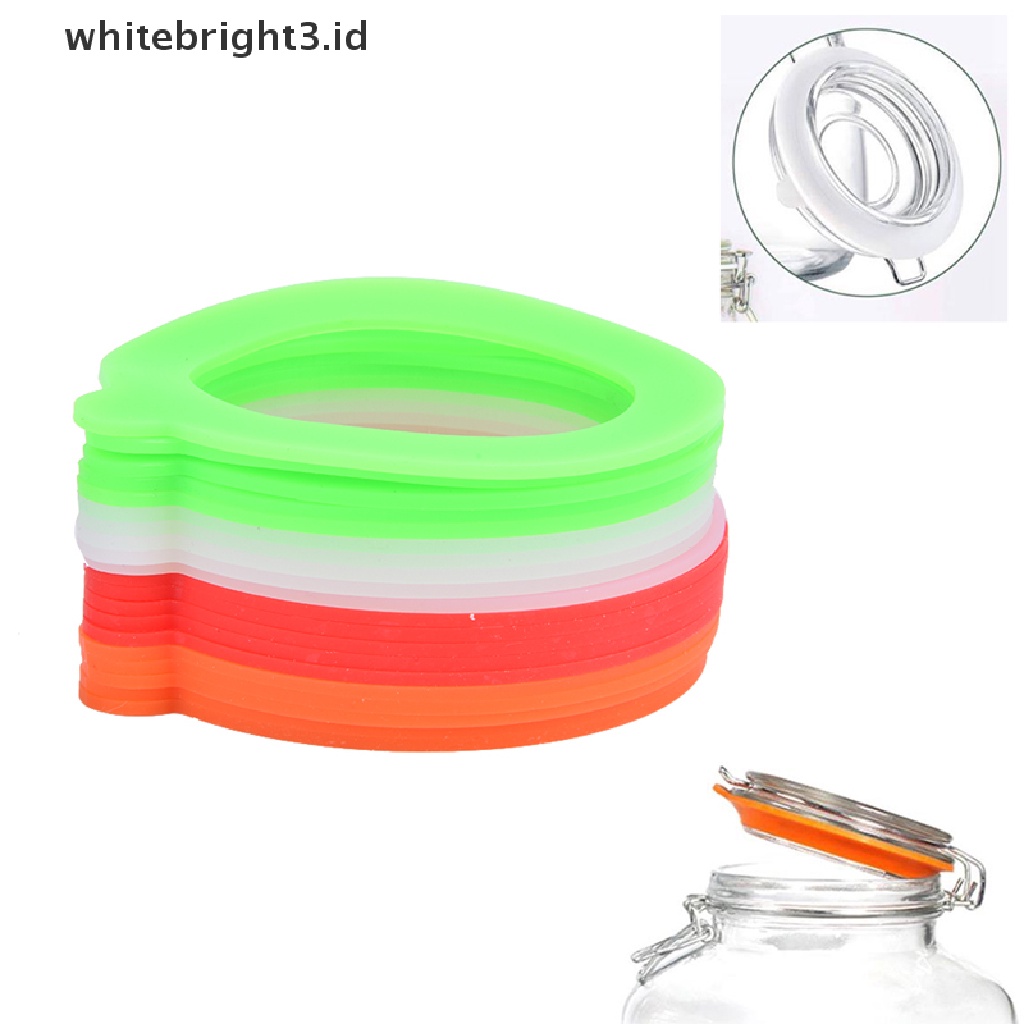 {whitebright3.id} 5Pcs Silicone Jar Gaskets Food Storege Jars Replacement Airtight Leak-Proof ,