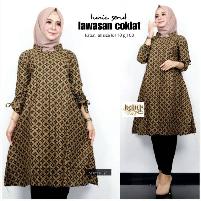 Tunik serut lawasan coklat