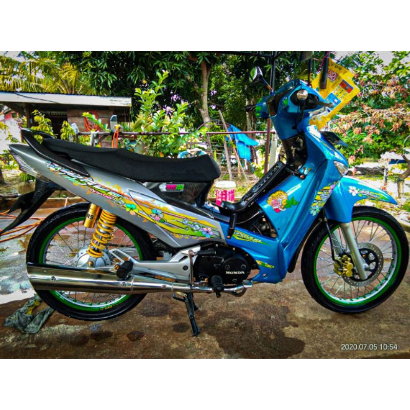 striping transparan hologram wave 125 flowers