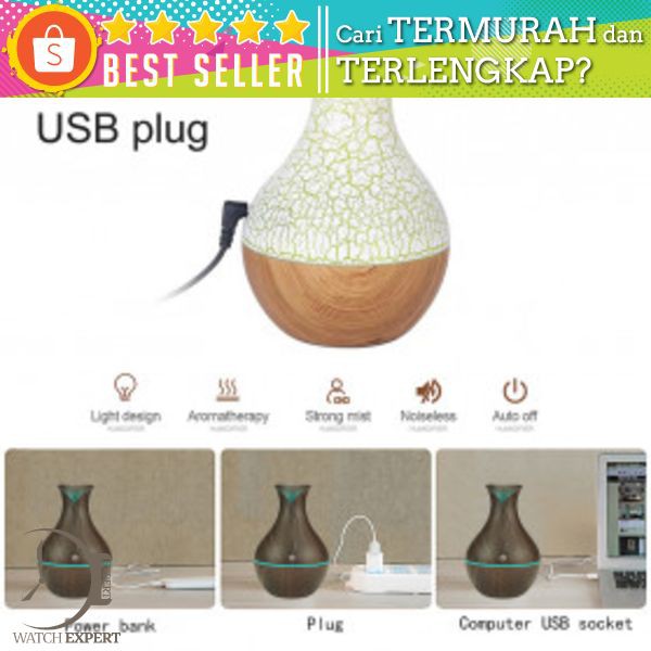 Taffware Ultrasonic Humidifier Aroma Essential Oil Diffuser 130ml - HUMI M137902 - Wooden