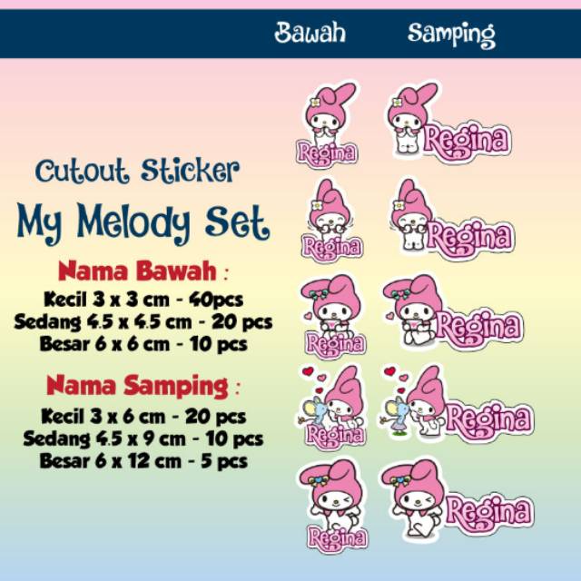 

Label Nama Cut Out My Melody Waterproof