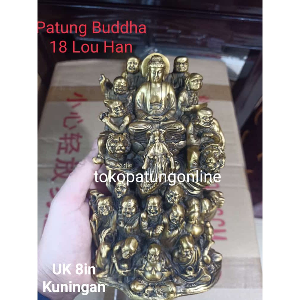 Patung Buddha dan 18 Buddha 08 Kuningan New