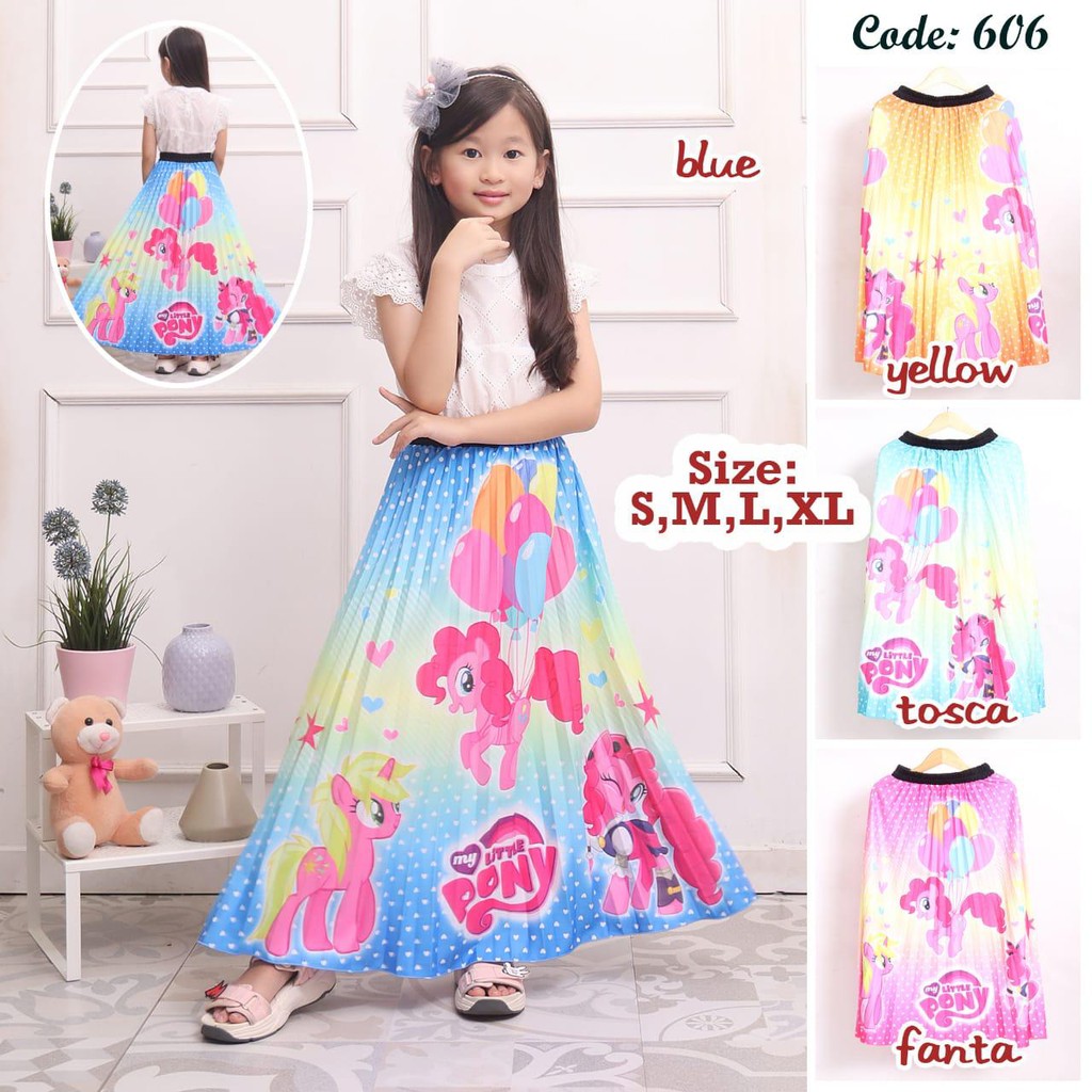 [GROSIR] 606- ROK PLISKET ANAK GAMBAR MY LITTLE PONY
