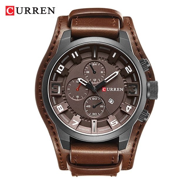 CURREN 8225 Jam Tangan Pria Analog Tali Kulit WK-SBY