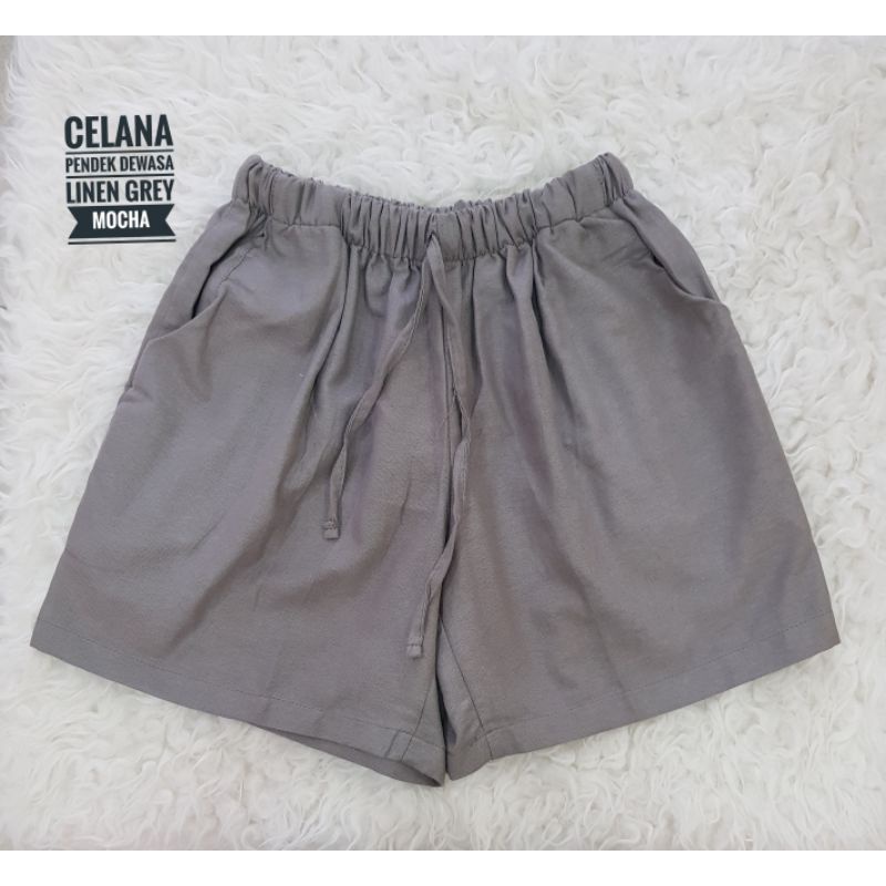 Celana Pendek Linen Celana Santai Wanita Celana High Waist Abg