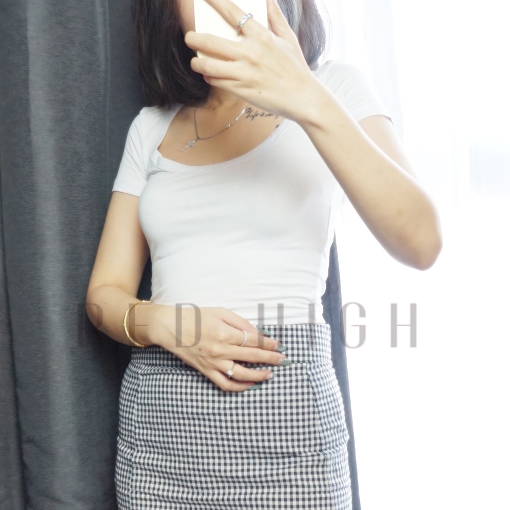 Korean Sexy Crop Top Kaos Wanita