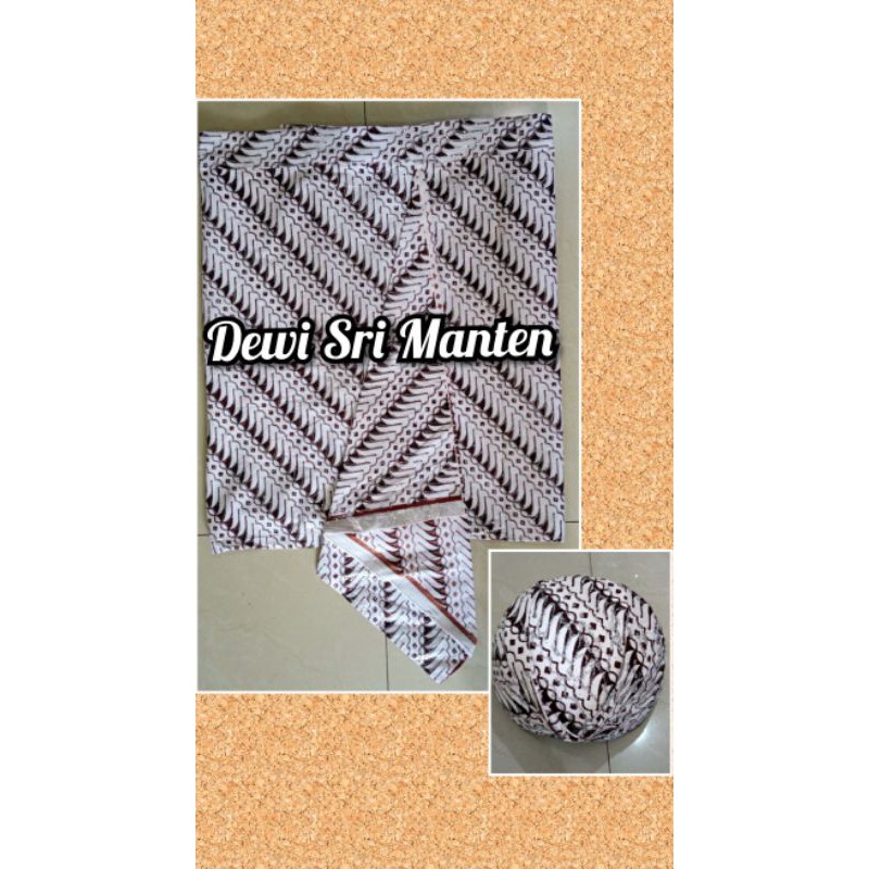 set jarik sapit urang/kain sembong + Blangkon Sunda prada