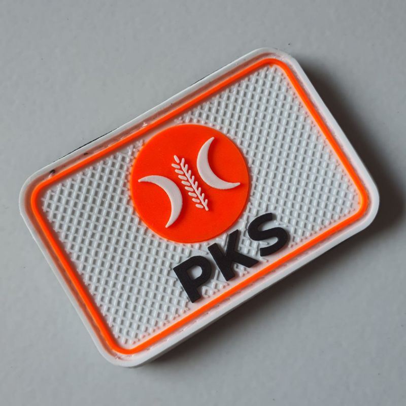 patch rubber logo partai pks/partai keadilan sejahtra/tempelan emblem karet velcro