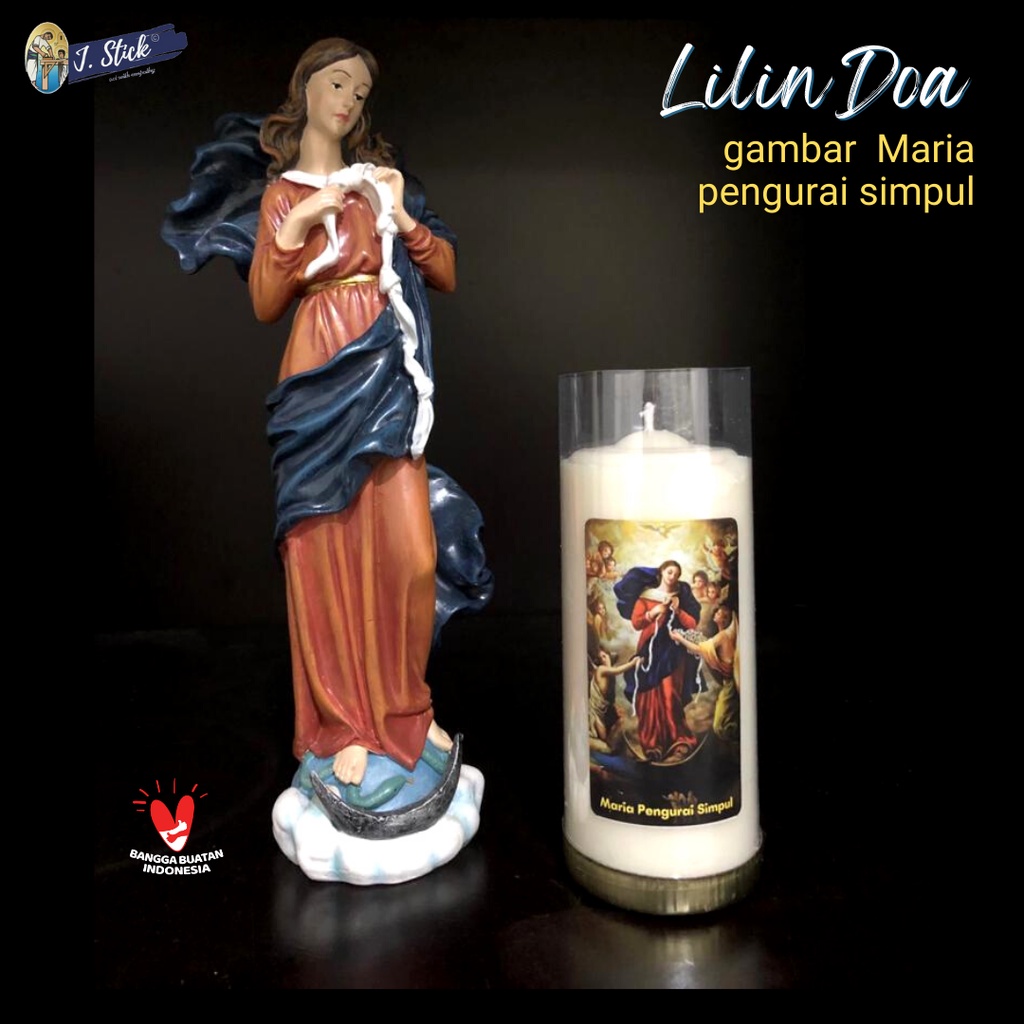 LILIN DOA / DEVOSI, Gambar MARIA (tinggi 14,5 x dia. 5,5 cm)