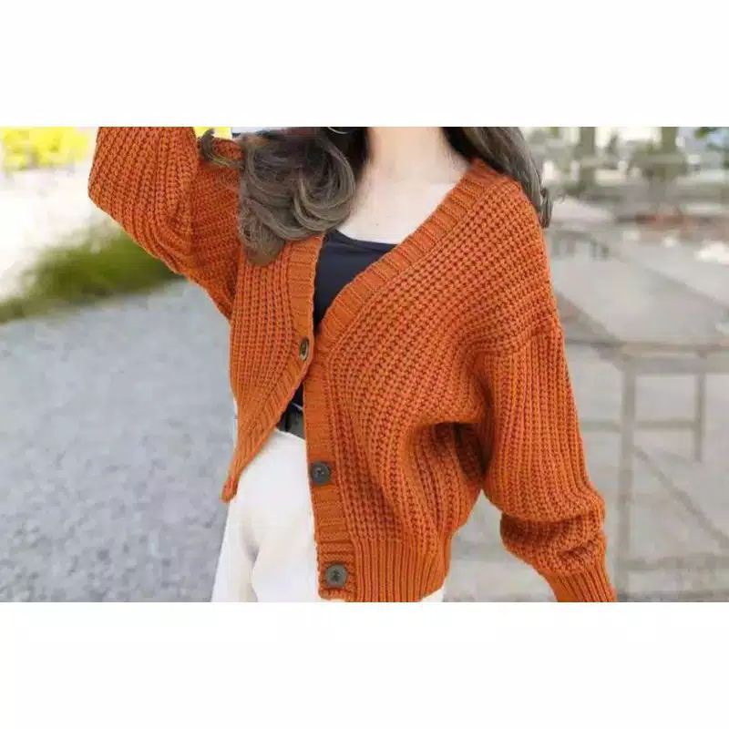 Chexicila Cardi Rajut PREMIUM Super Tebal /Premium 3get Super TEBAL Rajut adem Halus-3GT01 - CORAL