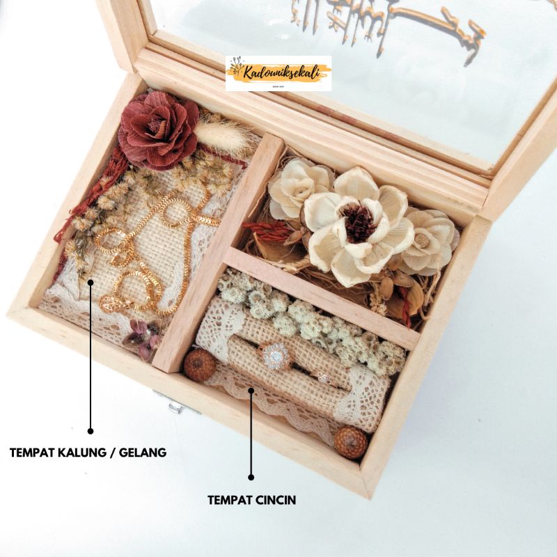 KOTAK SESERAHAN RUSTIC SET KOTAK SESERAHAN AKRILIK KOTAK MAHAR