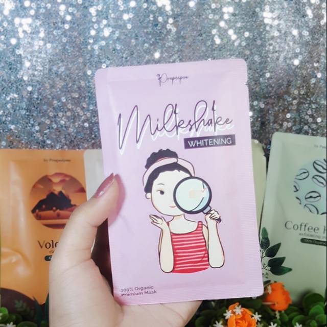 MASKER ORGANIK WHITENING SKIN MILKSHAKE BY POUPEEPOU