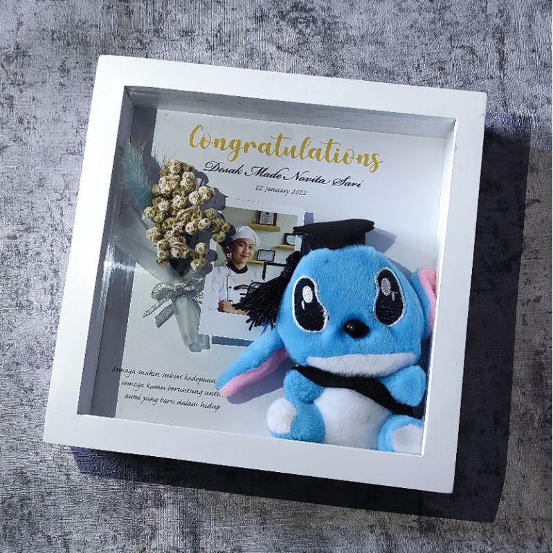 Dried Flower Frame 3d Ulang Tahun Birthday Gift Hadiah Anniversary Hari Ibu Wisuda Graduation