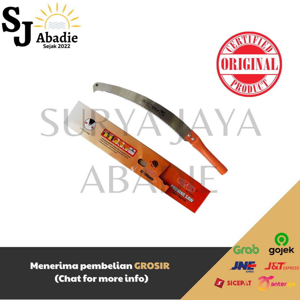 (1 PCS) Gergaji Kopi Pohon Dahan Ranting Gagang Besi BLITZ 15 inch Pruning Saw | SJ ABADIE |