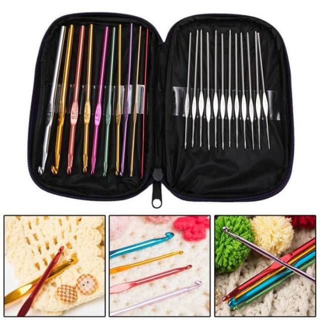 ALAT RAJUT JARUM RAJUT SET DAN TAS CANTIK IMPORT