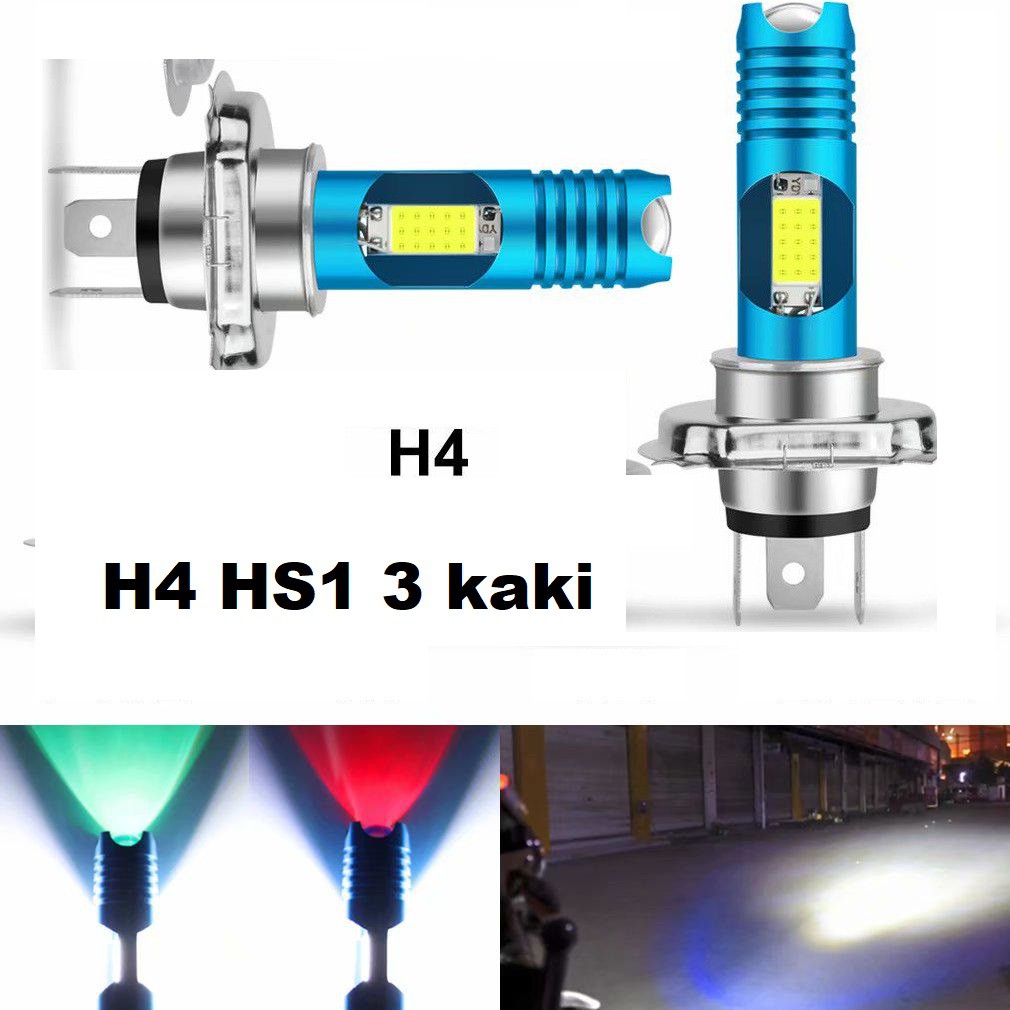 Lampu motor 2 sisi H4 HS1 Tiga Kaki H4 HS1 plus lampu RGB VIXION CB 150  NINJA 150 VERZA MX KING DLL