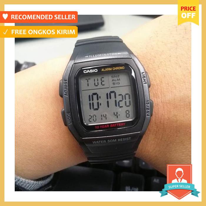 Casio Standard W 96H 1B Jam Tangan Iluminator Pria Original&Bergaransi