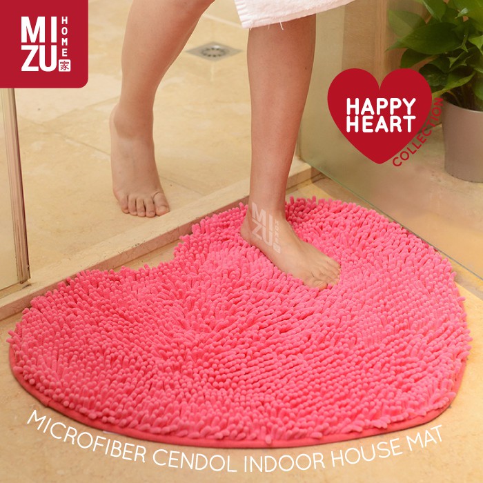 HAPPY HEART Microfiber Indoor Mat Keset Cendol Tebal Dalam Rumah Serbaguna Anti Slip Kamar Mandi