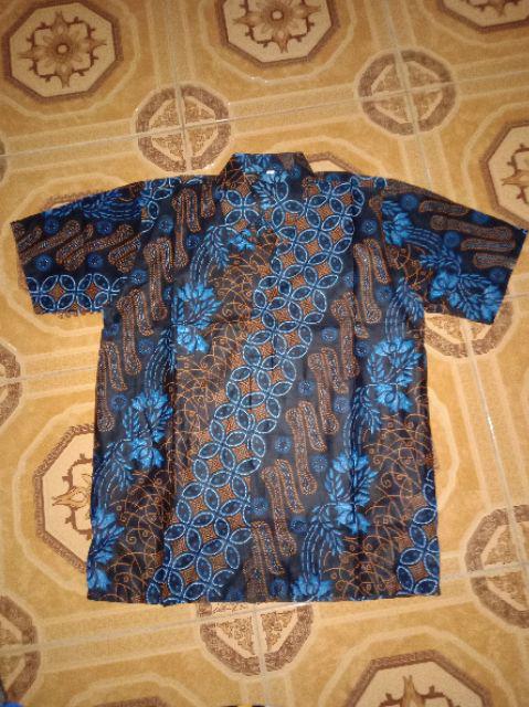 Kembang Langit Lengan Panjang Kemeja Batik Pria Ukuran M L Xl