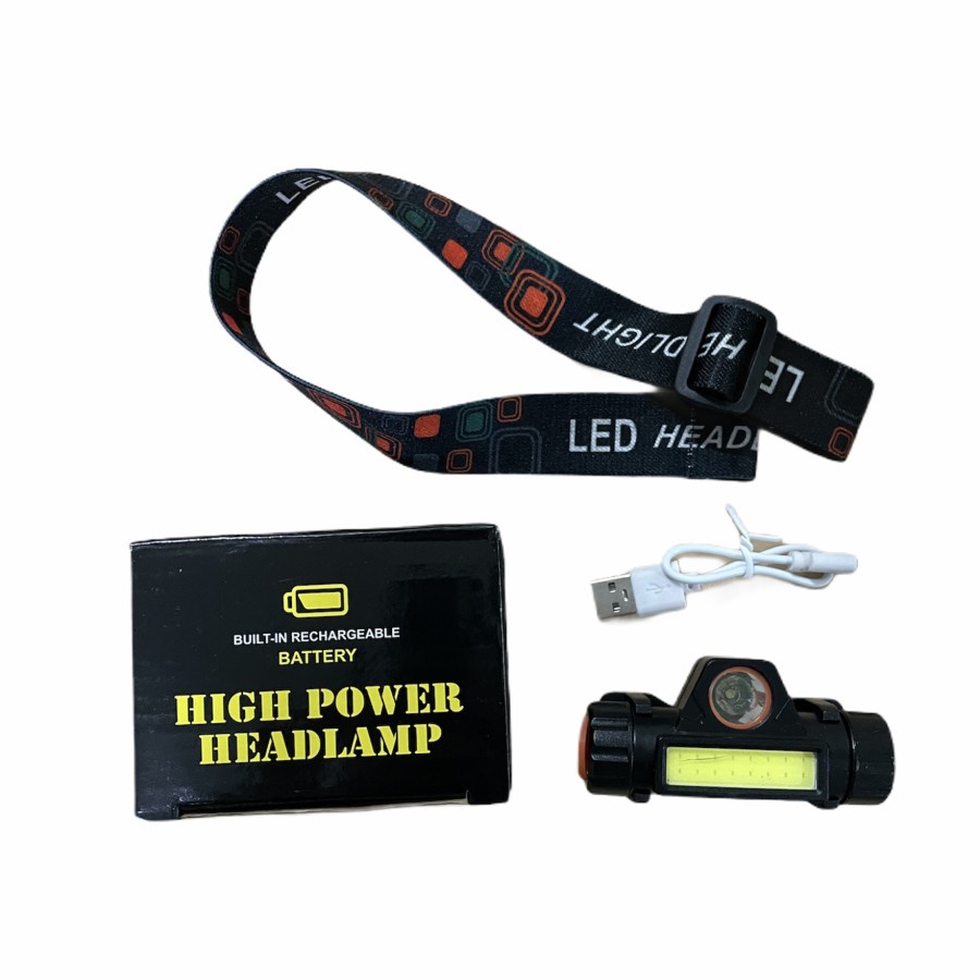 Senter Kepala Mini Led Cree Headlamp Led COB Rechargeable 2 Mode