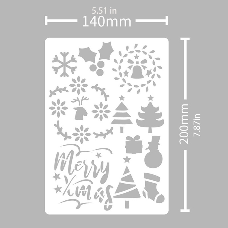 12pcs Template Desain Natal Klasik Model Hollow out Untuk Kerajinan Tangan DIY