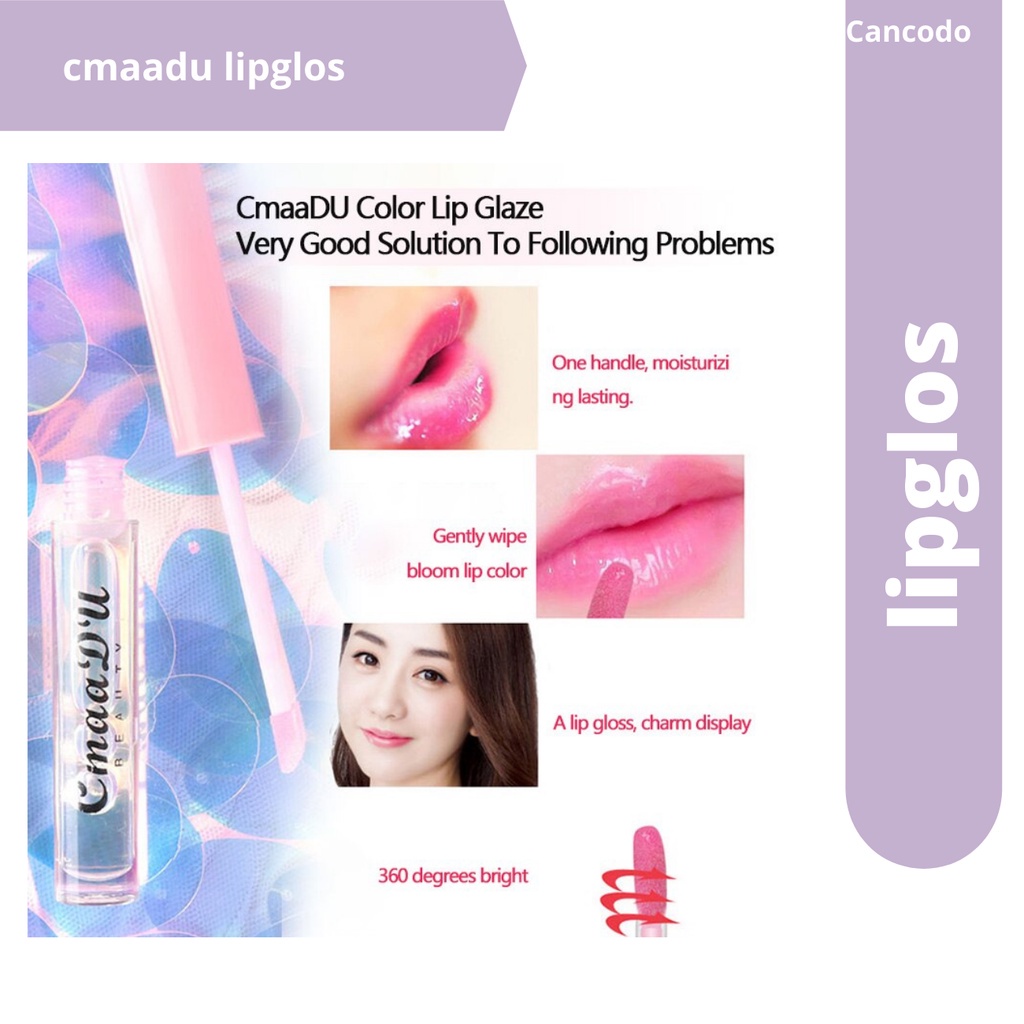 100% Original CMAADU Color-Changing Beauty Lip Gloss Cair Anti Air Waterproof Tahan Lama Longlast