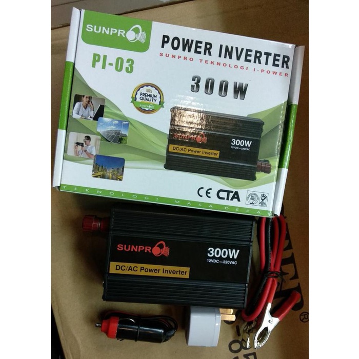 Accu Power Inverter Pi-03 300 Watt / Charger Aki Mobil Motor Kekinian Terlaris