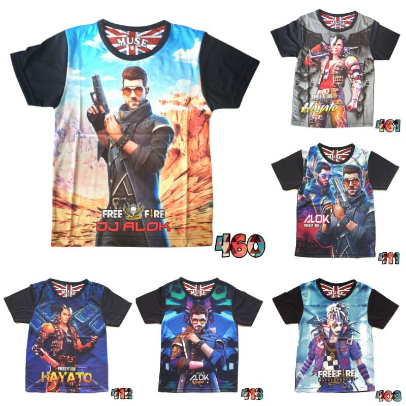 MUSE Kaos Anak Laki motif Free Fire PUBG