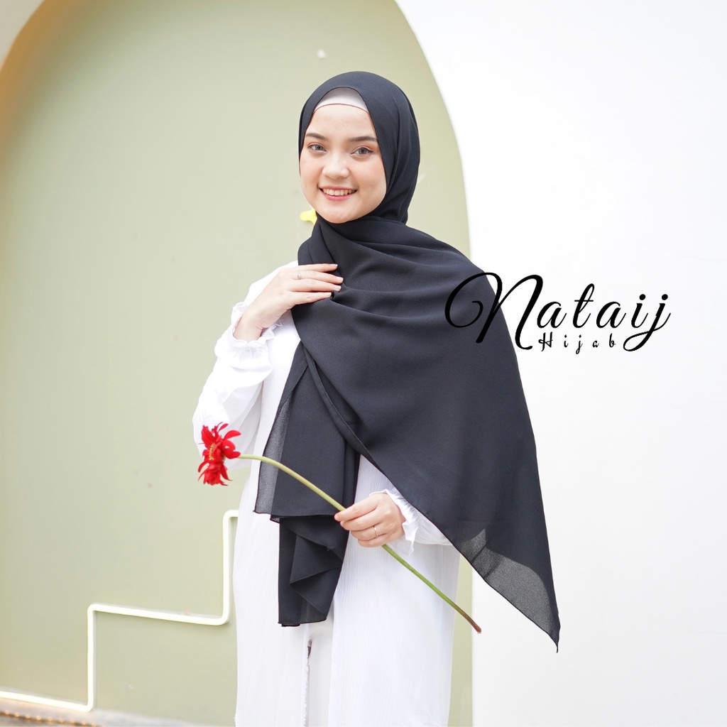Pashmina Diamond 180x75 / Hijab Pashmina / Pasmina / Hijab / Jilbab / Kerudung / Pashmina Sabyan-HITAM