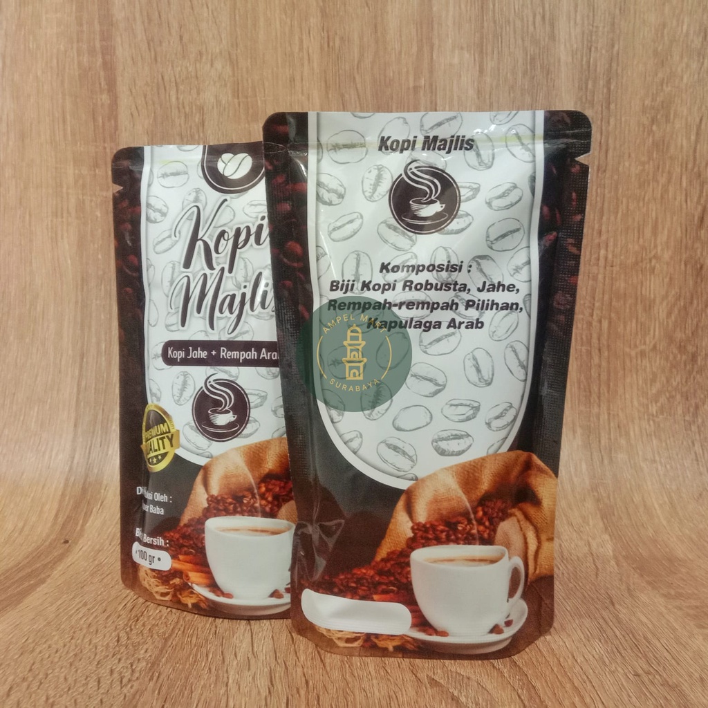 Kopi MAJLIS 200gr Dengan Kopi Jahe + Rempah Arab Kopi Jahe Nikmat Kopi Jahe Rempah Kopi Rempah Arab 200gr Kopi MAJELIS