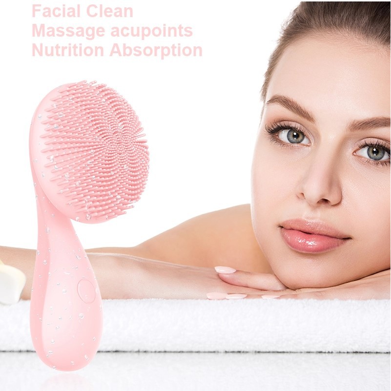 Magnetic Bead Facial Cleansing Silicone Brush Waterproof Pembersih Wajah Elektrik