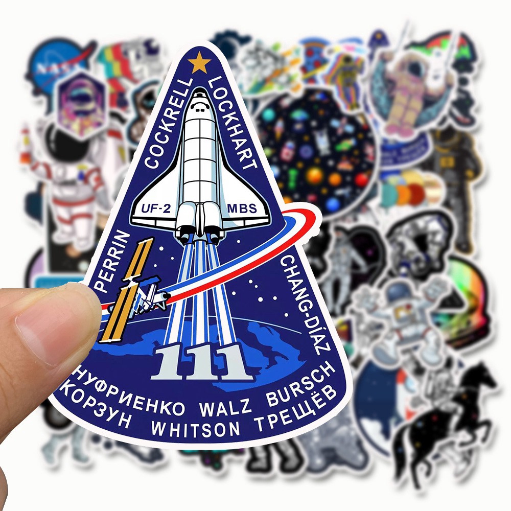 50 Pcs Rocket Ship Planet Alien Ufo Toy Stickers Alien Space For Scrapbooking Laptop Skateboard